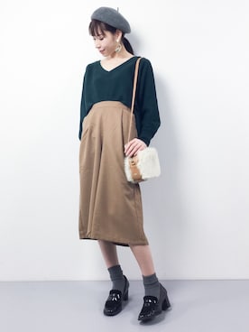 田中彩央里さん（レディース・158cm）の冬コーディネート