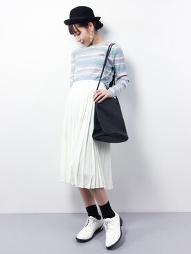 「Honey Salon（ハニーサロン）のアイテム」を使った、田中彩央里さん（レディース・158cm）の冬コーディネート
