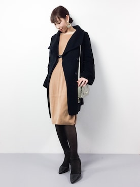 田中彩央里さん（レディース・158cm）の冬コーディネート