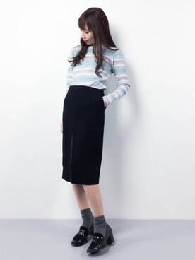 「Honey Salon（ハニーサロン）のアイテム」を使った、田中彩央里さん（レディース・158cm）の冬コーディネート