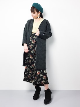 「coca（coca）（コカ）のアイテム（ジャケット/アウター）」を使った、田中彩央里さん（レディース・158cm）の冬コーディネート