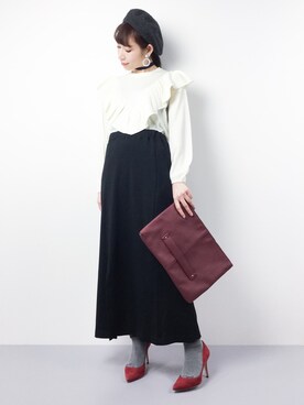 田中彩央里さん（レディース・158cm）の冬コーディネート