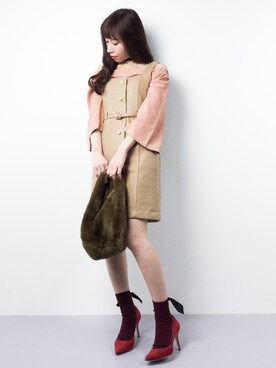 田中彩央里さん（レディース・158cm）の冬コーディネート