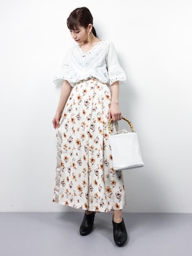 「coca（coca）（コカ）のアイテム（チュニック）」を使った、田中彩央里さん（レディース・158cm）の冬コーディネート