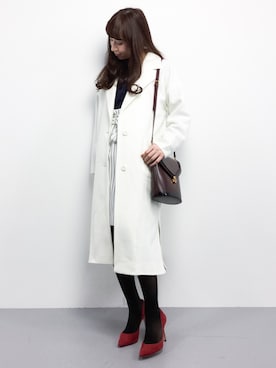 「チェスター」｜「アイテム（その他アウター）」を使った、田中彩央里さん（レディース・158cm）の冬コーディネート