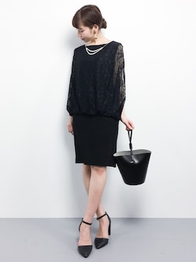 「YAHKI（ヤーキ）のYAHKI（ヤーキ）バケットバッグ（ショルダーバッグ）」を使った、田中彩央里さん（レディース・158cm）の冬コーディネート