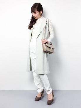 「MISCH MASCH（ミッシュマッシュ）のアイテム（その他アウター）」を使った、田中彩央里さん（レディース・158cm）の冬コーディネート