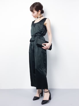 「N.（N. Natural Beauty Basic）（エヌエヌナチュラルビューティーベーシック）のアイテム（サロペット/オーバーオール）」を使った、田中彩央里さん（レディース・158cm）の冬コーディネート