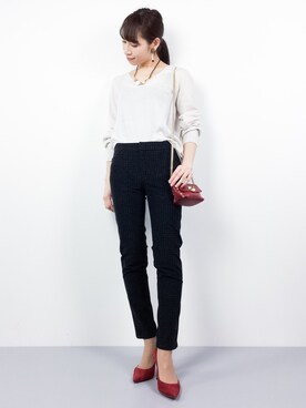 「BOSCH（ボッシュ）のアイテム（その他パンツ）」を使った、田中彩央里さん（レディース・158cm）の冬コーディネート