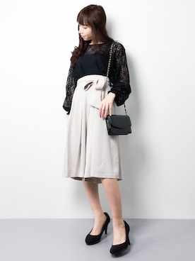 「Luz Llena (NEY)（ラズレナニー）のアイテム（バッグ）」を使った、田中彩央里さん（レディース・158cm）の冬コーディネート