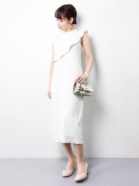 「Ted Baker（テッドベーカー）のアイテム」を使った、田中彩央里さん（レディース・158cm）の冬コーディネート