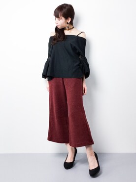 田中彩央里さん(レディース・158cm)の冬コーディネート