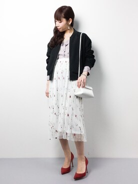 「AVAN LILY（アヴァンリリィ）のアイテム（ジャケット/アウター）」を使った、田中彩央里さん（レディース・158cm）の冬コーディネート