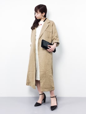 「Omekashi（オメカシ）のアイテム（その他アウター）」を使った、田中彩央里さん（レディース・158cm）の冬コーディネート