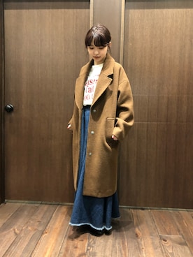 「NOMBRE IMPAIR（ノンブルアンペール）のアイテム（チェスターコート）」を使った、mis.さん（レディース・149cm）の冬コーディネート