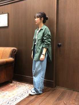 「NOMBRE IMPAIR（ノンブルアンペール）のアイテム（ミリタリージャケット）」を使った、mis.さん（レディース・149cm）の冬コーディネート
