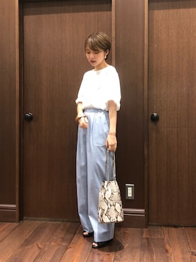 「NOMBRE IMPAIR（ノンブルアンペール）のアイテム（サンダル）」を使った、mis.さん（レディース・149cm）の夏コーディネート