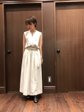 「NOMBRE IMPAIR（ノンブルアンペール）のアイテム（サンダル）」を使った、mis.さん（レディース・149cm）の夏コーディネート