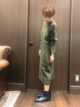 「NOMBRE IMPAIR（ノンブルアンペール）のアイテム（ブーツ）」を使った、mis.さん（レディース・149cm）の秋コーディネート