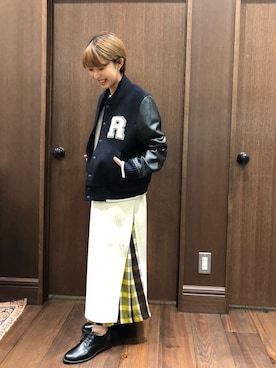 「NOMBRE IMPAIR（ノンブルアンペール）のアイテム（スタジャン）」を使った、mis.さん（レディース・149cm）の冬コーディネート