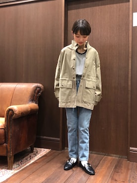 「NOMBRE IMPAIR（ノンブルアンペール）のアイテム（ミリタリージャケット）」を使った、mis.さん（レディース・149cm）の冬コーディネート