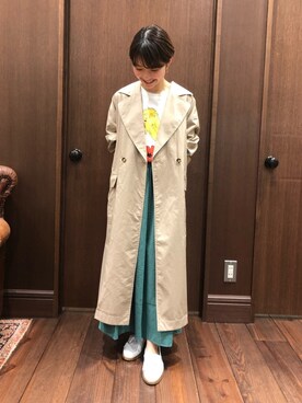 「カジュアルダウン」｜「アイテム（その他アウター）」を使った、mis.さん（レディース・149cm）の春コーディネート