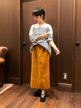「NOMBRE IMPAIR（ノンブルアンペール）のアイテム（スカート）」を使った、mis.さん（レディース・149cm）の秋コーディネート