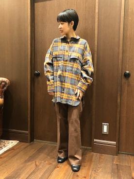 「FIL DE FER（フィルデフェール）のアイテム（スラックス）」を使った、mis.さん（レディース・149cm）の秋コーディネート