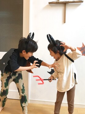 「halloween」｜「アイテム（スウェット）」を使った、Dorryさん（キッズ・137cm）の秋コーディネート
