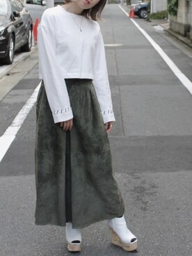 「OPENING CEREMONY（オープニングセレモニー）のアイテム（スウェット）」を使った、Ayaka🥀さん（レディース・160cm）の春コーディネート