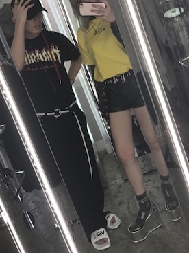 「M.Y.O.B（エム.ワイ.オー.ビー）のアイテム（Tシャツ/カットソー）」を使った、Ayaka🥀さん（レディース・160cm）の夏コーディネート