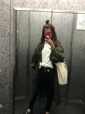 「学校」｜「アイテム（ブルゾン）」を使った、MINAMIさん（レディース・162cm）の秋コーディネート