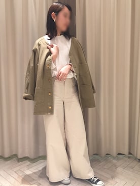 「アイテム（カバーオール）」を使った、Natsumiさん（レディース・159cm）の春コーディネート