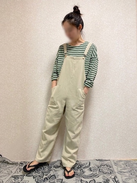 「おうちスタイル」｜「アイテム（オールインワン・サロペット）」を使った、Natsumiさん（レディース・159cm）の春コーディネート