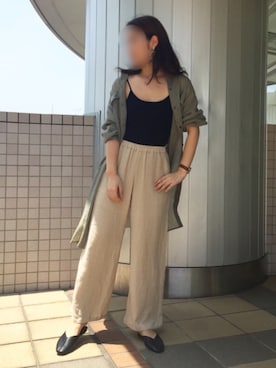 「Auntie Rosa Holiday（アンティローザホリデー）のアイテム（その他パンツ）」を使った、Natsumiさん（レディース・159cm）の夏コーディネート