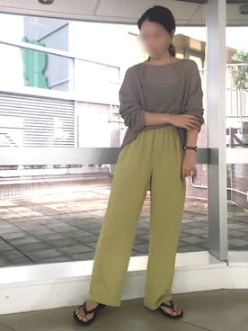 「アイテム（トップス、ブラウン系）」を使った、Natsumiさん（レディース・159cm）の夏コーディネート