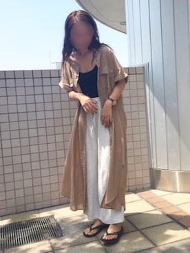 「Auntie Rosa Holiday（アンティローザホリデー）のアイテム（その他パンツ）」を使った、Natsumiさん（レディース・159cm）の夏コーディネート