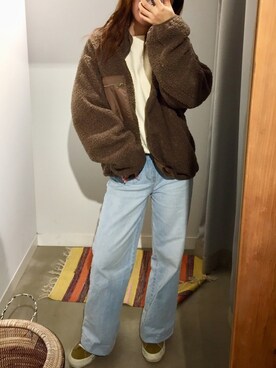 「Auntie Rosa Holiday（アンティローザホリデー）のアイテム（ブルゾン）」を使った、Natsumiさん（レディース・159cm）の秋コーディネート