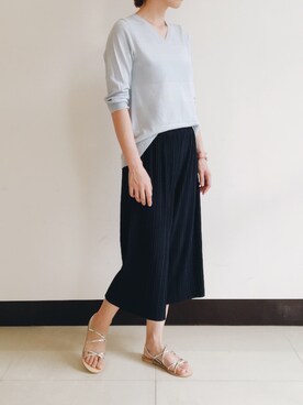 「CHOCOLATE（チョコレート）のアイテム（パンツ）」を使った、+Hさん（レディース・165cm）の秋コーディネート