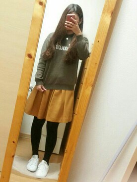 「イヤリング&カフ重ね付けのアイテム（イヤリング、ホワイト系）」を使った、AYAKO☺さん（レディース・167cm）の冬コーディネート
