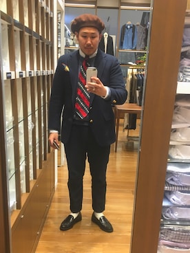 「ＩＶＹ」｜「アイテム（ハンチング/ベレー帽）」を使った、Ricky さん（メンズ・173cm）の秋コーディネート