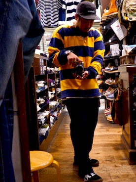 「ラガーシャツ」｜「アイテム（スラックス）」を使った、Ricky さん（メンズ・173cm）の夏コーディネート