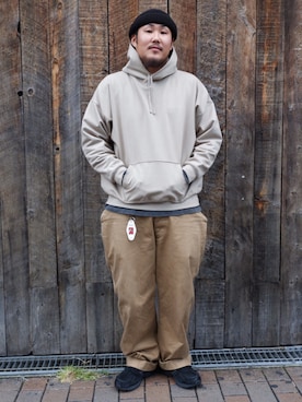 「SUPRA（スープラ）のアイテム（帽子）」を使った、Ricky さん（メンズ・173cm）の秋コーディネート