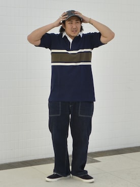 「FILSON（フィルソン）のアイテム（帽子）」を使った、Ricky さん（メンズ・173cm）の春コーディネート