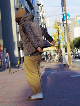 「LAVENHAM（ラベンハム）のアイテム（ブルゾン）」を使った、Ricky さん（メンズ・173cm）の冬コーディネート