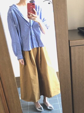 「koe（コエ）のアイテム（スカート、ブラウン系）」を使った、ほなさん（レディース）の春コーディネート