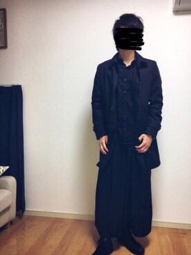 「アイテム（ステンカラーコート）」を使った、hiyuuさん（メンズ・180cm・10代）の冬コーディネート