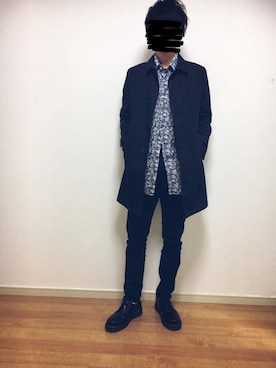 「アイテム（ステンカラーコート）」を使った、hiyuuさん（メンズ・180cm・10代）の冬コーディネート