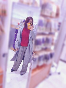 「福袋コーデ」｜「アイテム（ジャケット/アウター）」を使った、momo☺︎さん（レディース・156cm）の冬コーディネート