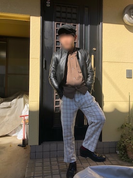 「Lui's（ルイス）のアイテム（ライダースジャケット）」を使った、がれっとさん（メンズ・171cm）の冬コーディネート